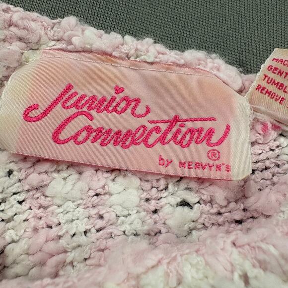 Junior Connection by Mervyn’s Pink Striped Bouclé Knit Top Size Large - Picture 5 of 10